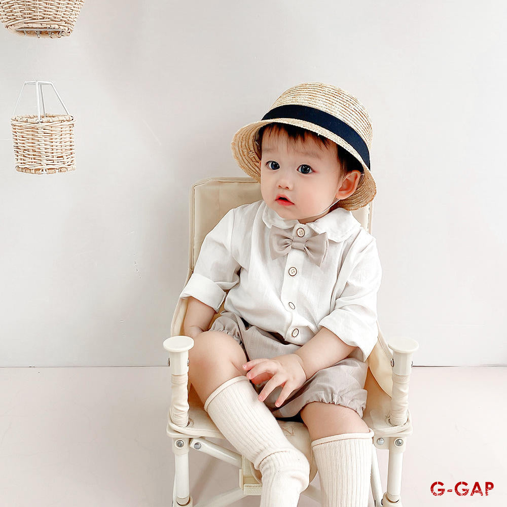 Baby Cotton Long Sleeve Shirt and Shorts Set - Spring and Autumn Gentleman Suit