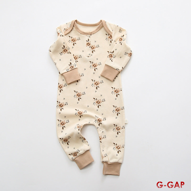 Spring and Autumn Baby Printed Cotton Romper