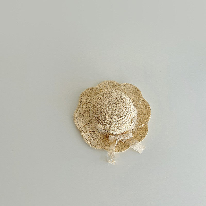 Lace Bow Straw Sun Hat