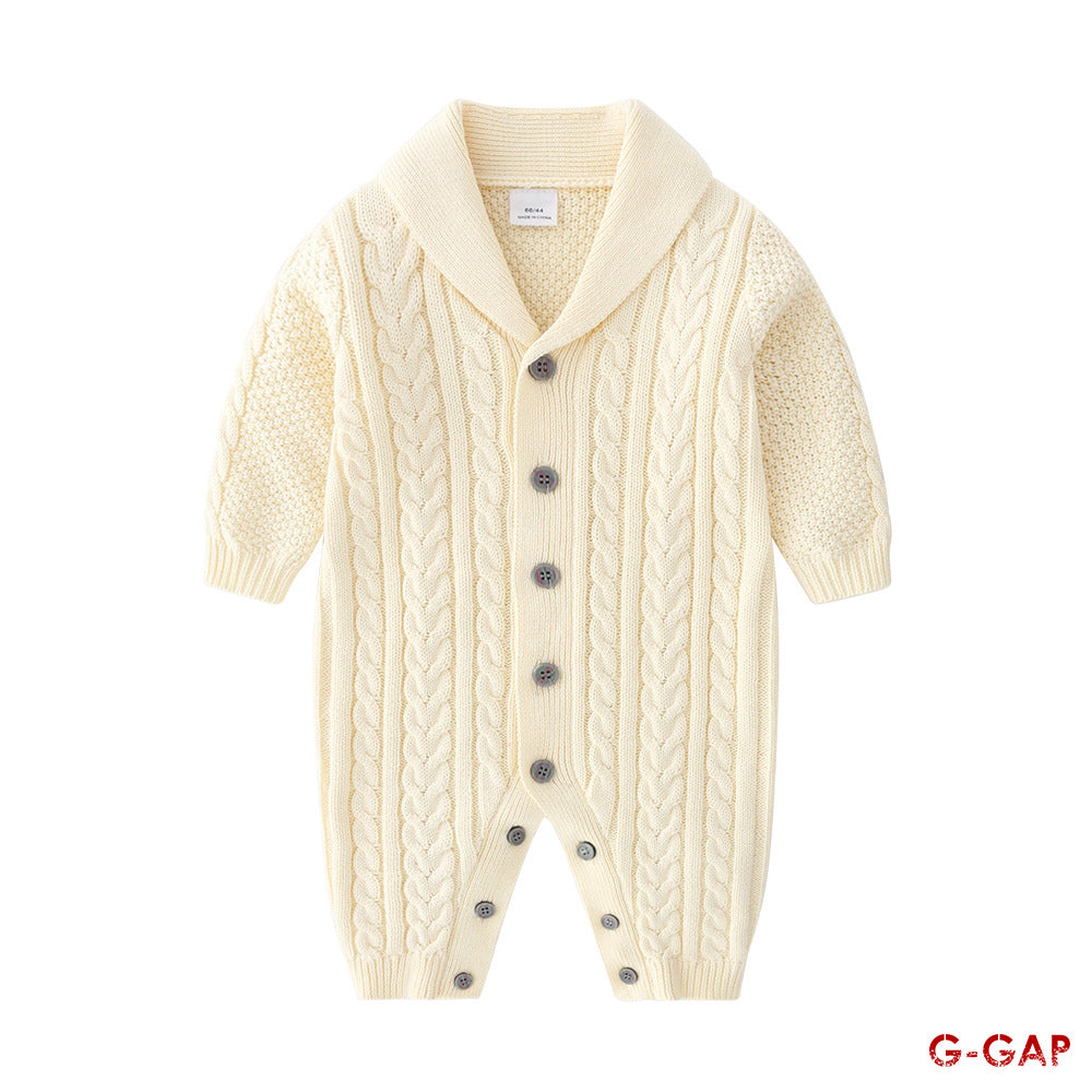 Fried Dough Twist Knitted Romper