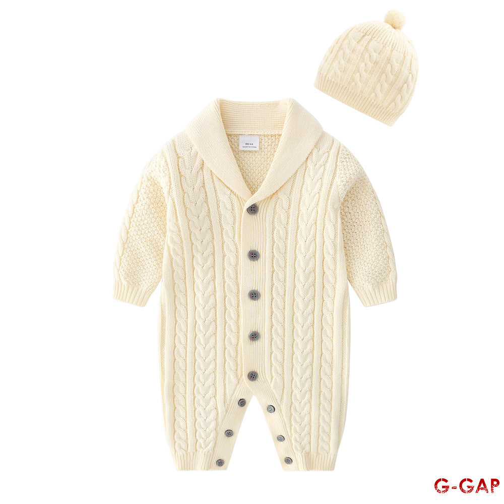 Fried Dough Twist Knitted Romper