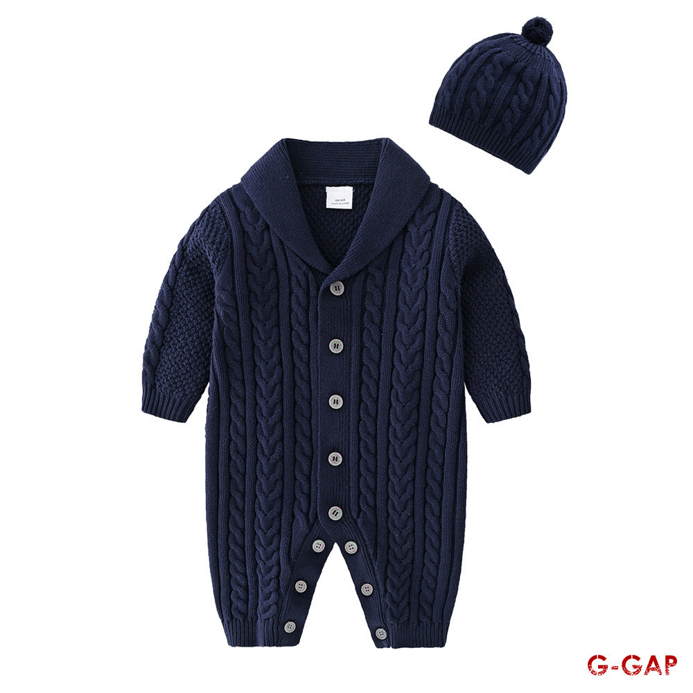 Fried Dough Twist Knitted Romper
