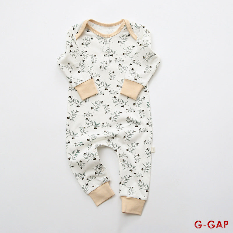 Spring and Autumn Baby Printed Cotton Romper