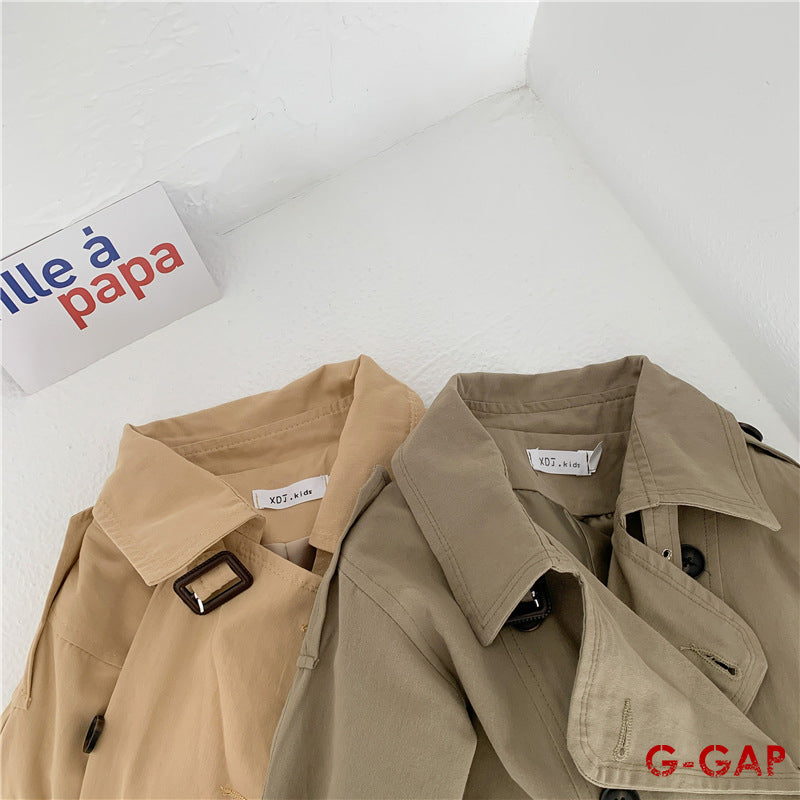British Style Girls' Mid-Length Jacket