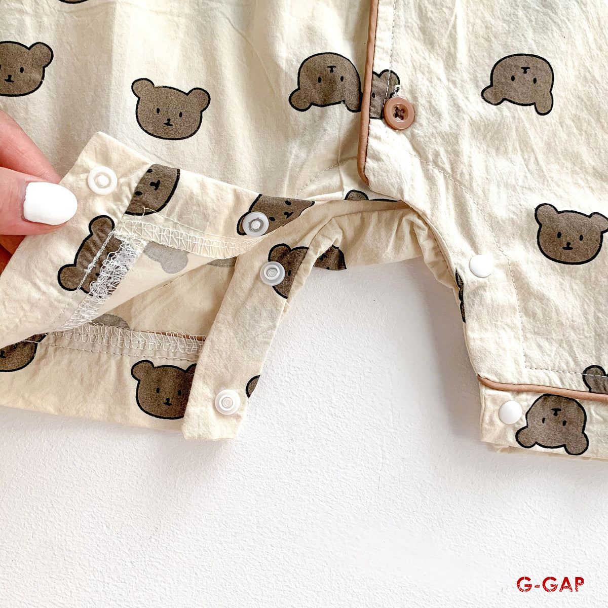 Summer Baby Bear Dot Short Sleeve Jumpsuit