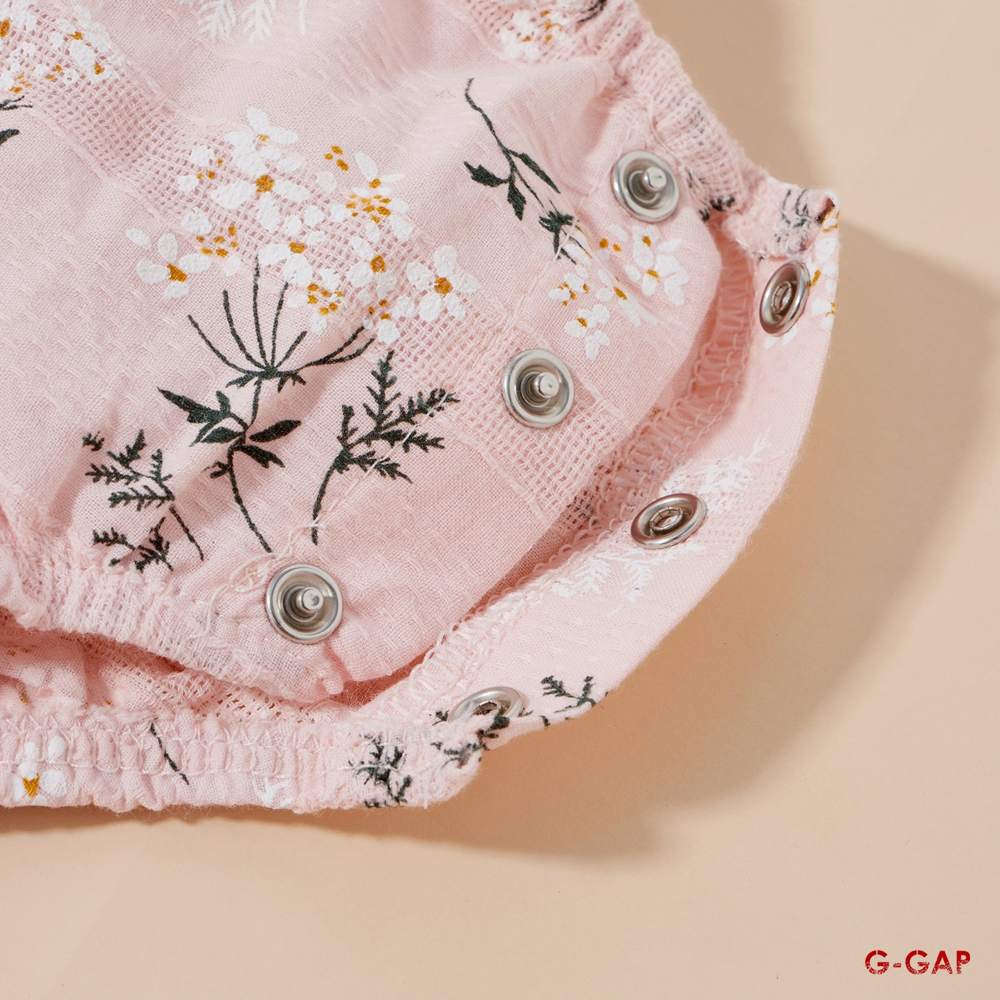 Baby Girl Flower Print Seersucker Cotton Muslin Clothing Set