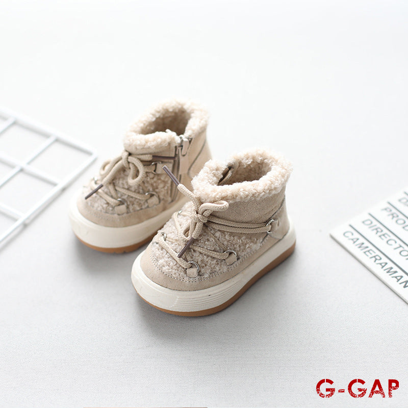 Winter Girls' Infant Snow Boots Plush Warm Cotton Shoes