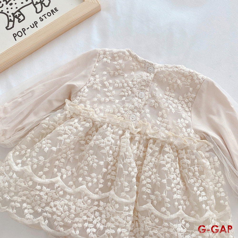 Infant clothes summer baby lace mesh lace Romper + dress