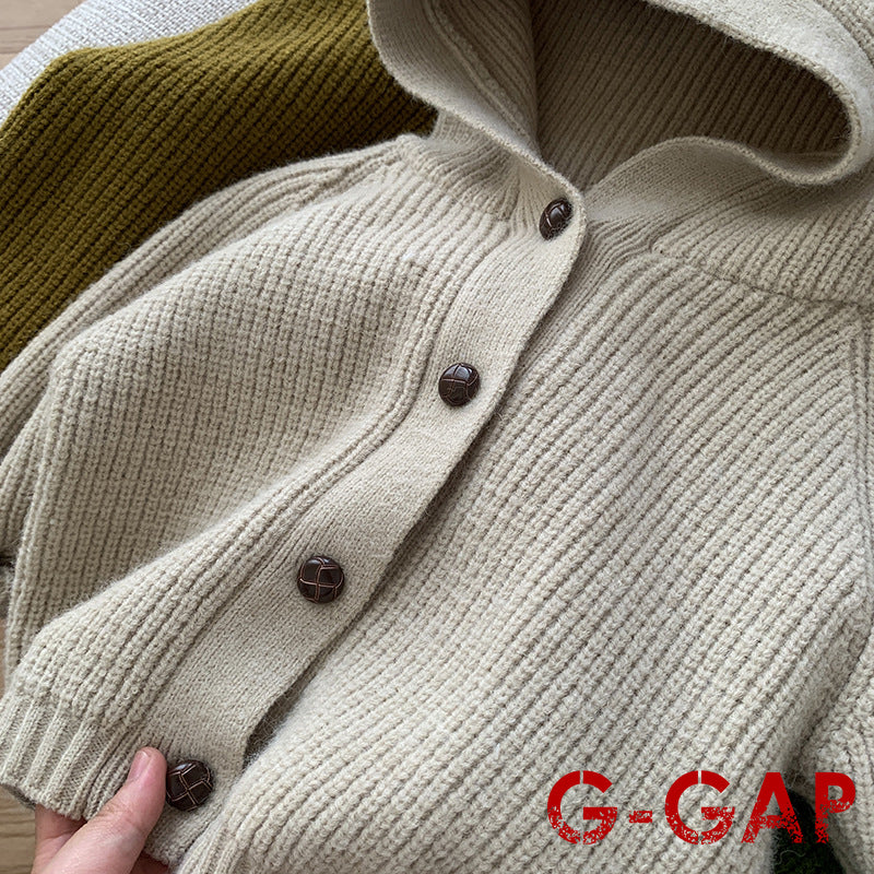 CHILDERN CUTE HOODED KNITED JACKETS