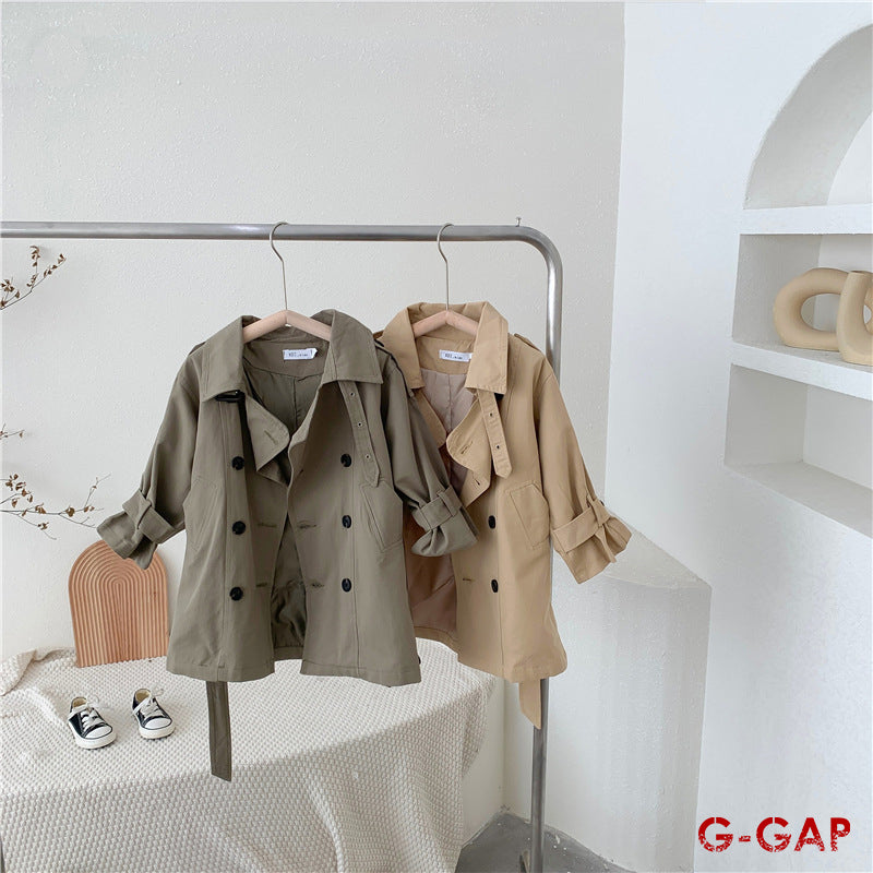 British Style Girls' Mid-Length Jacket