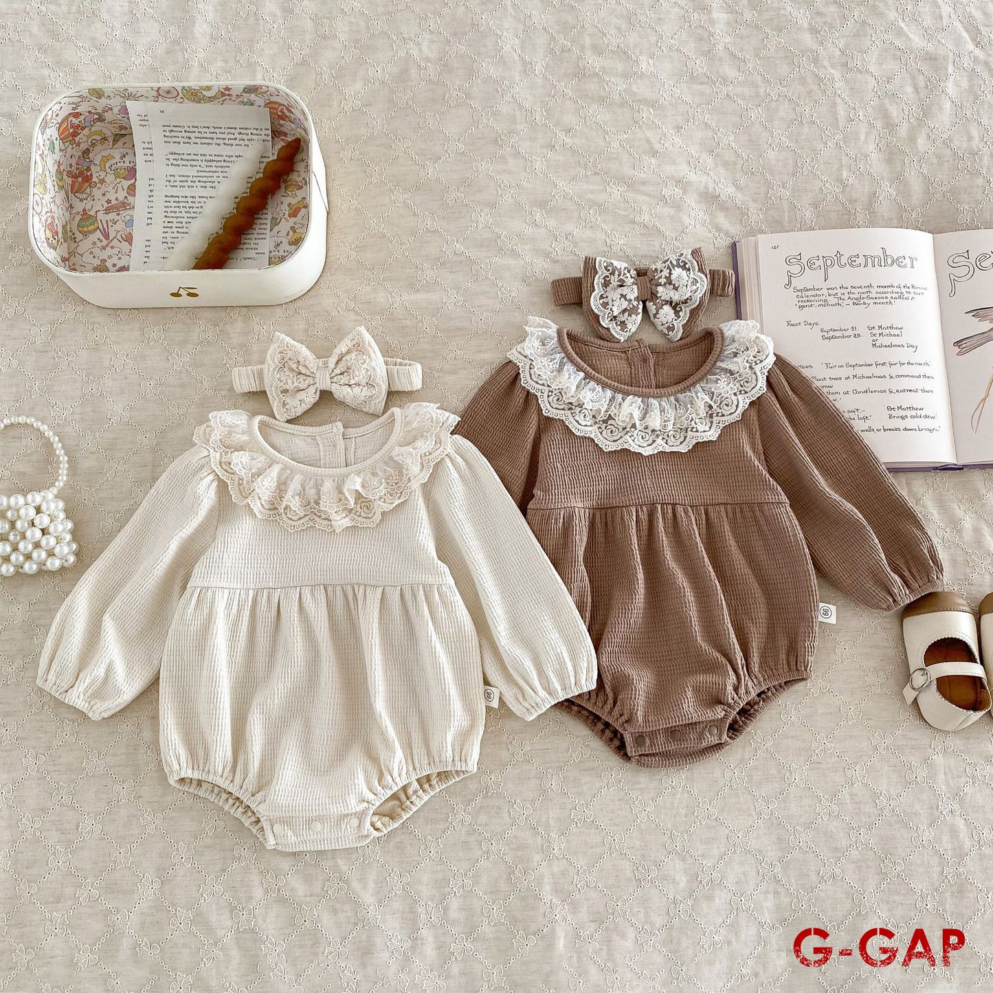 Autumn Newborn Waffle Long Sleeve Romper