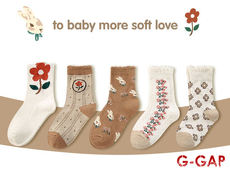 Baby Flower Rabbit Tube Socks