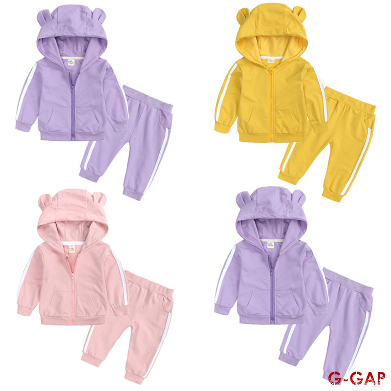 New Baby Spring/Autumn 2pcs Hooded Long Sleeve Sports Suit