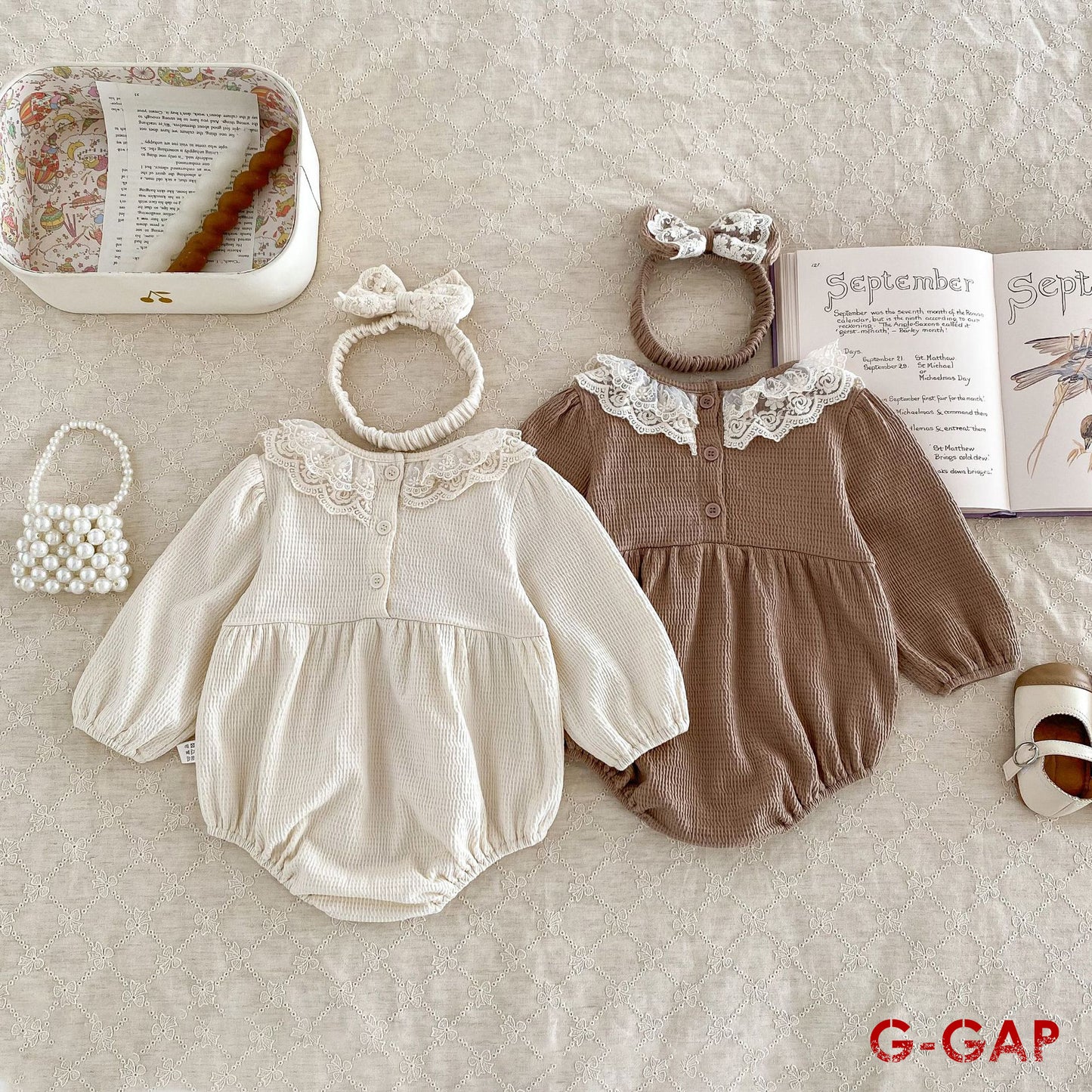 Autumn Newborn Waffle Long Sleeve Romper