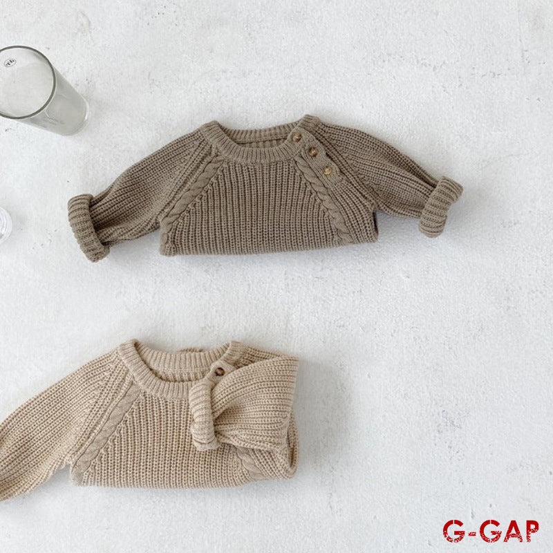 Infant Knitted Romper Solid Color, Long Sleeve, High Quality