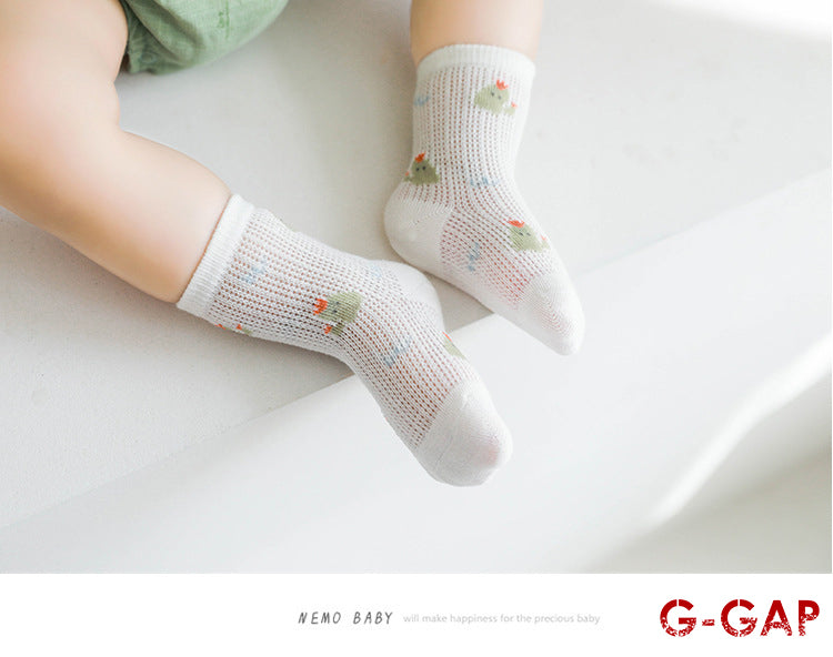 Summer Mesh Baby Socks - Boneless Cartoon Middle Tube for Boys and Girls