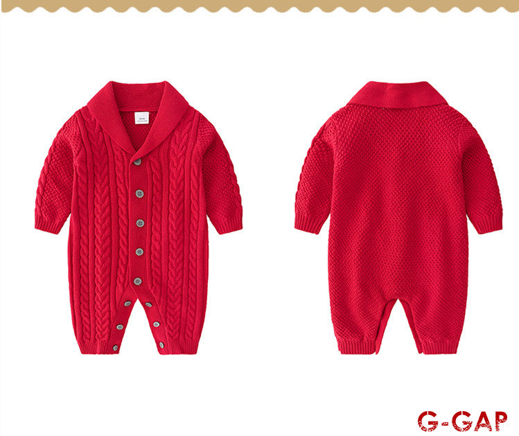 Fried Dough Twist Knitted Romper
