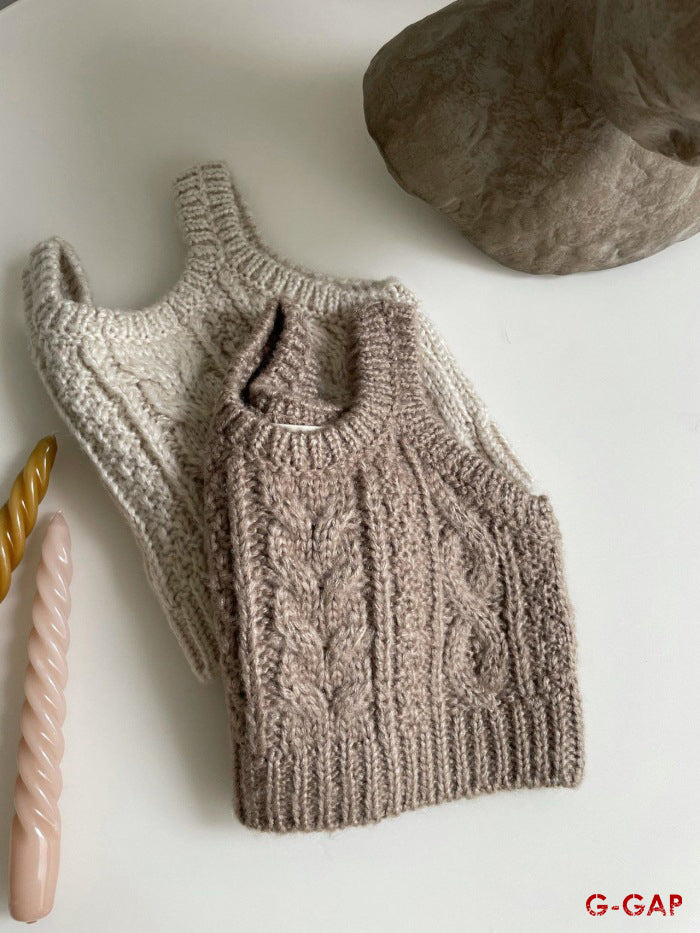 Spring and Autumn Infant Knitted Vest Waistcoat