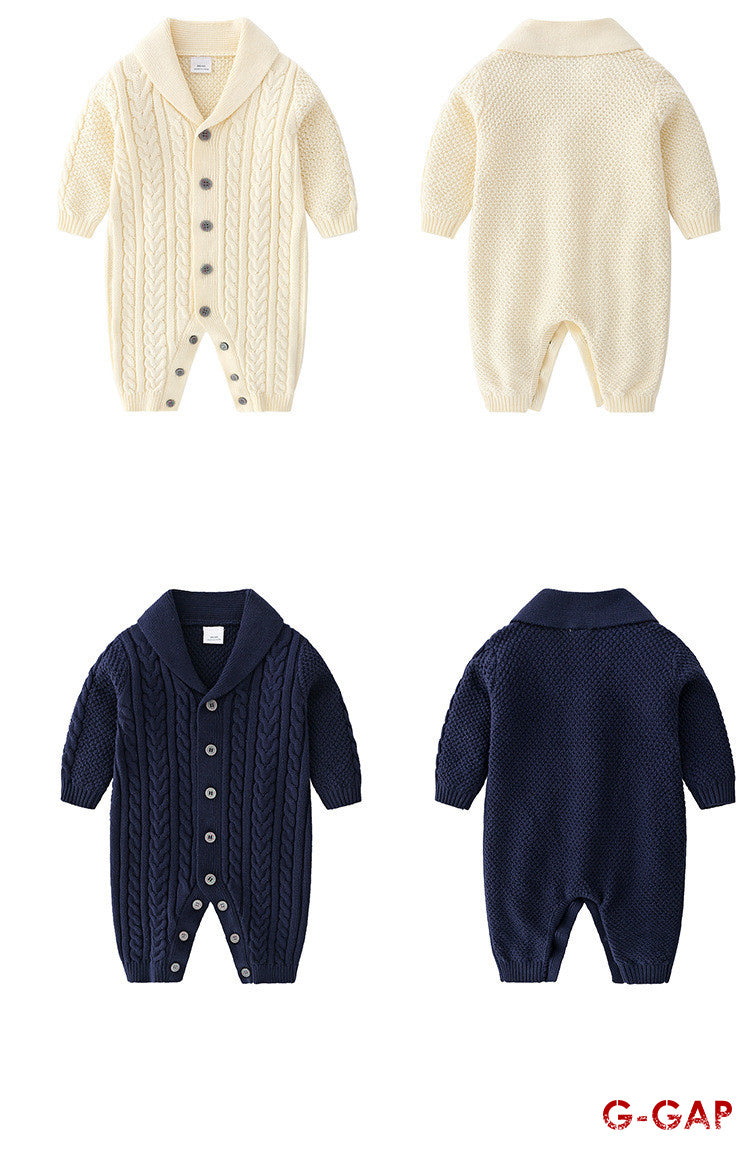Fried Dough Twist Knitted Romper