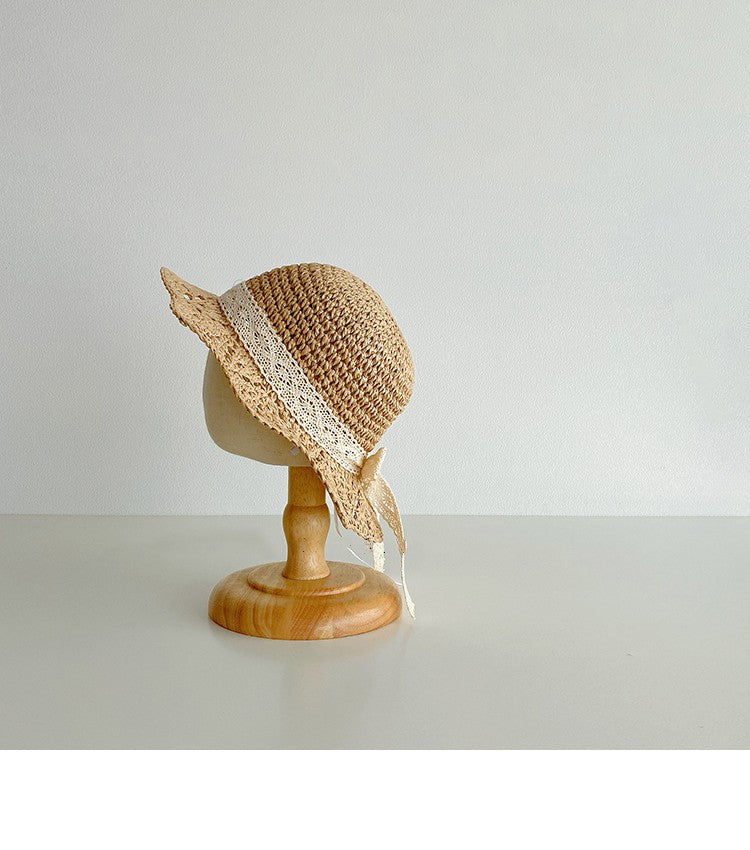 Lace Bow Straw Sun Hat