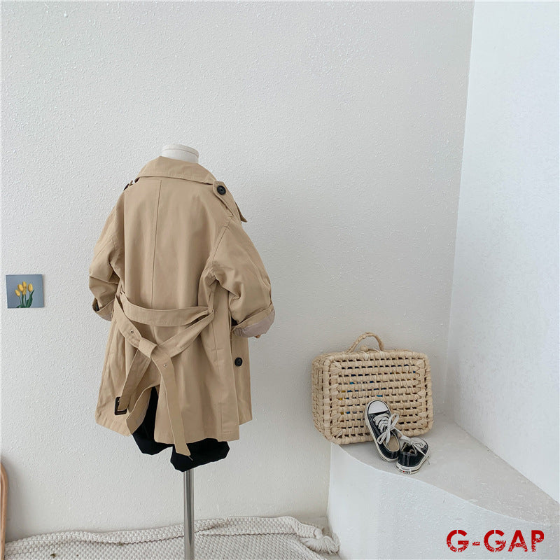 British Style Girls' Mid-Length Jacket