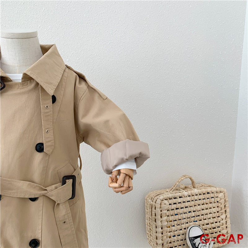 British Style Girls' Mid-Length Jacket