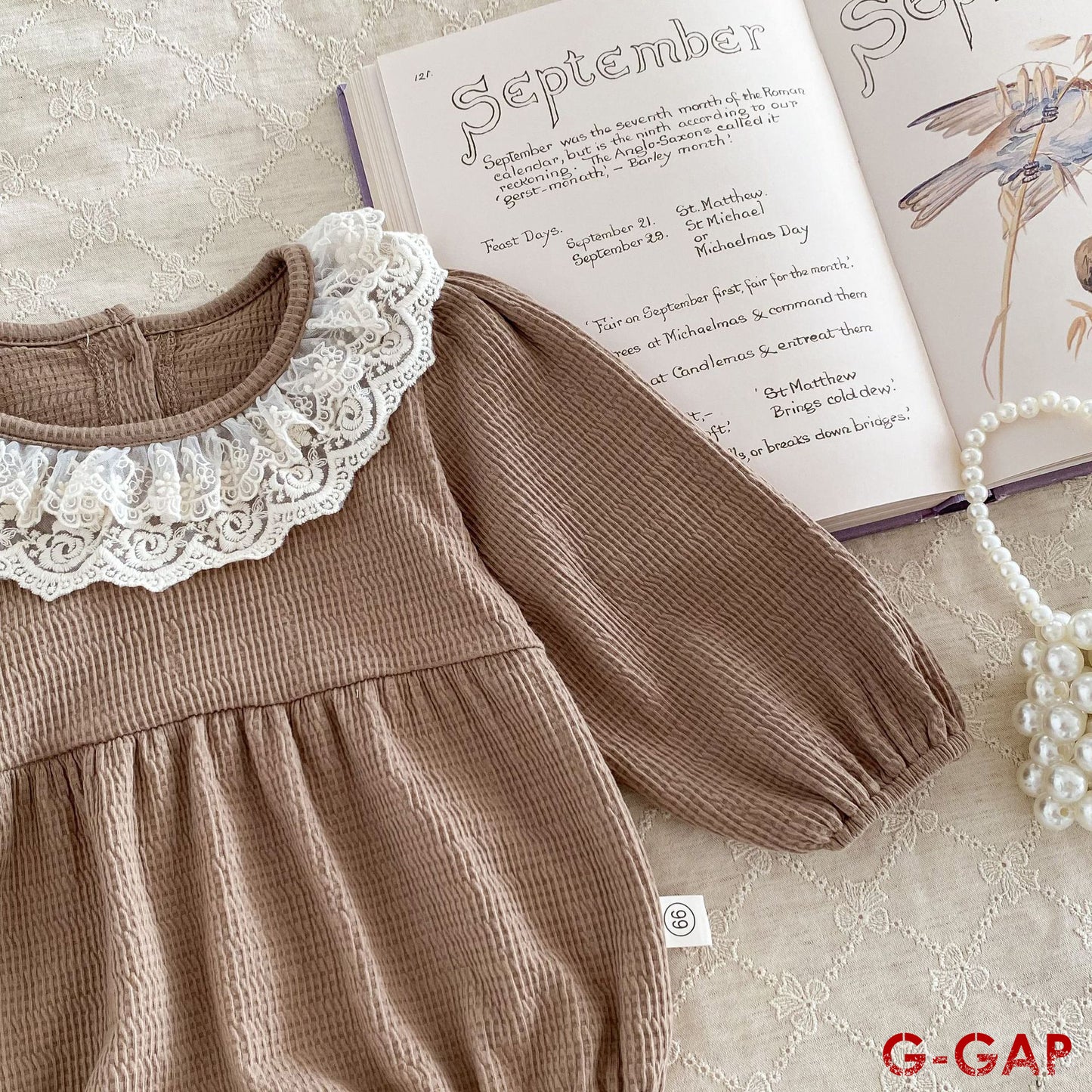 Autumn Newborn Waffle Long Sleeve Romper