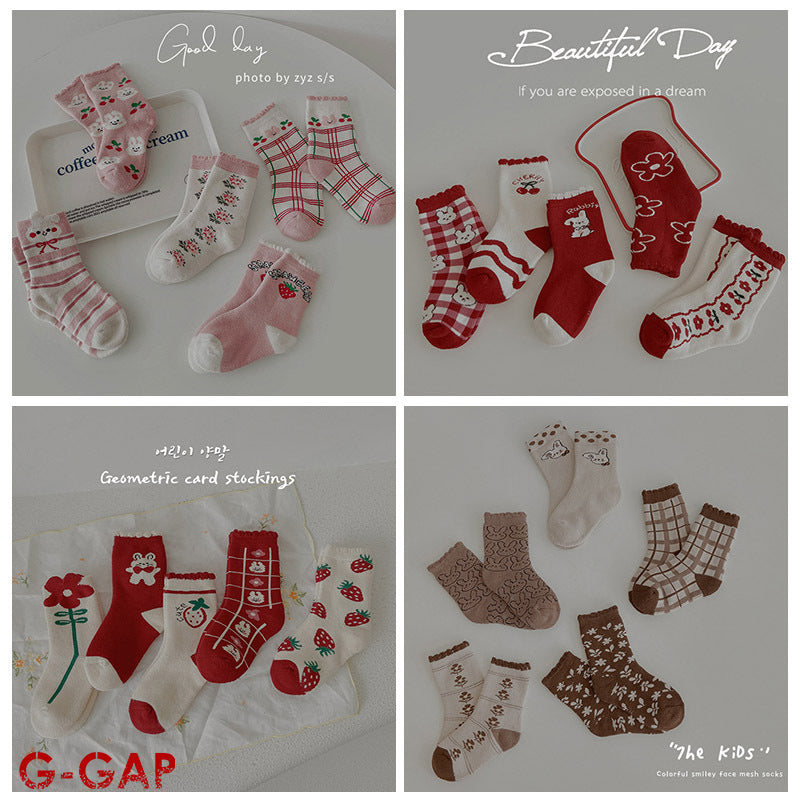 Baby Flower Rabbit Tube Socks