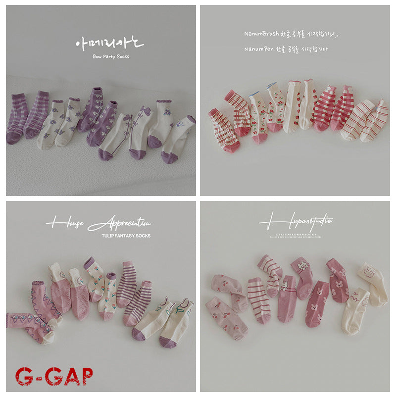 Baby Flower Rabbit Tube Socks