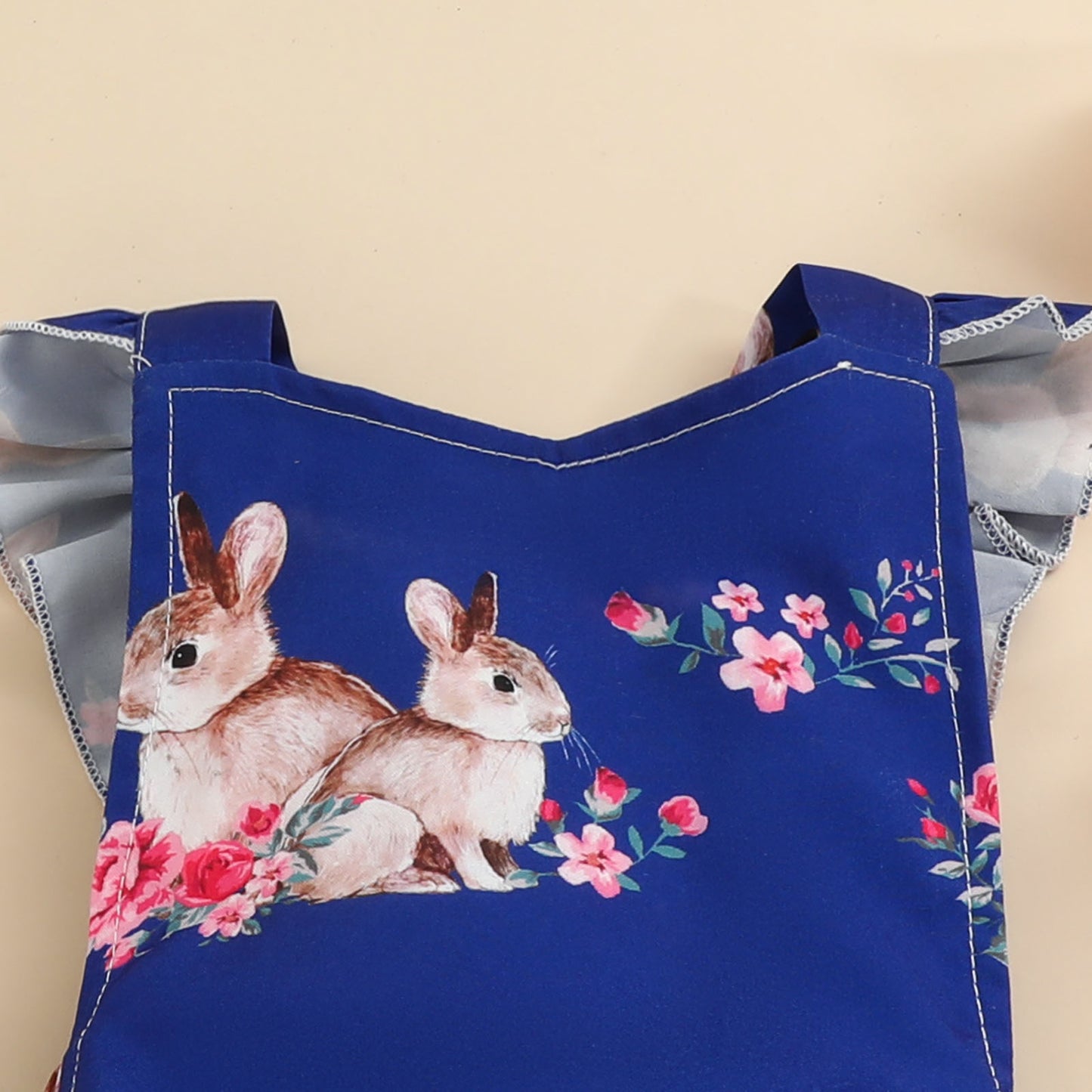 Unisex Lace Bunny Print Romper