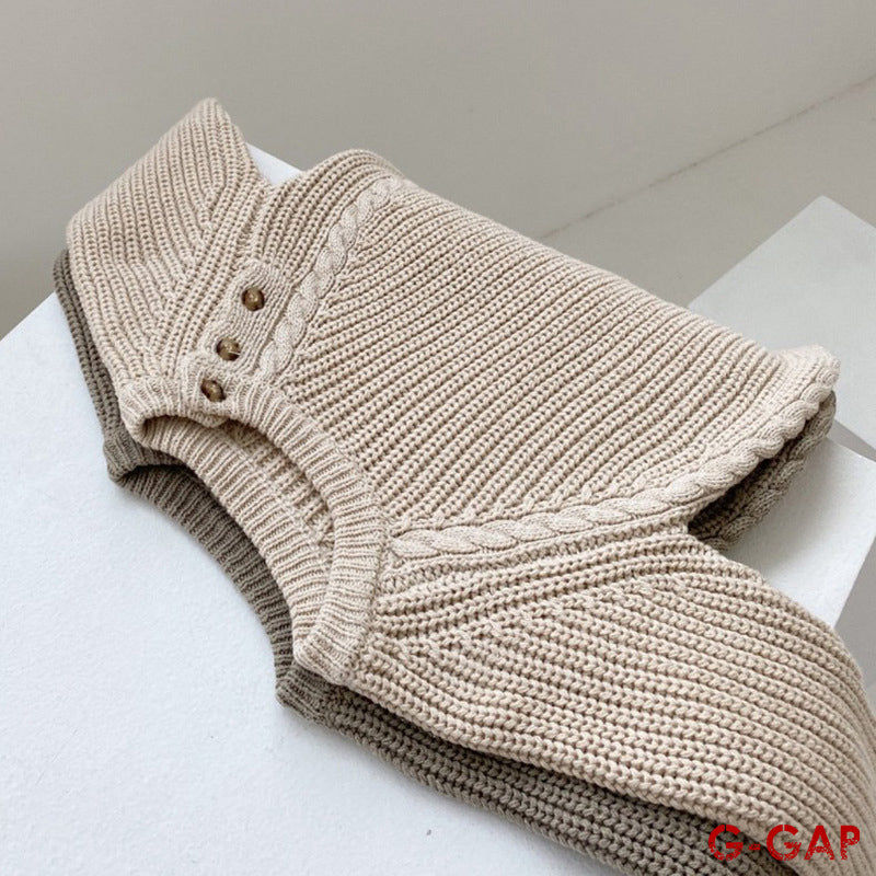 Infant Knitted Romper Solid Color, Long Sleeve, High Quality