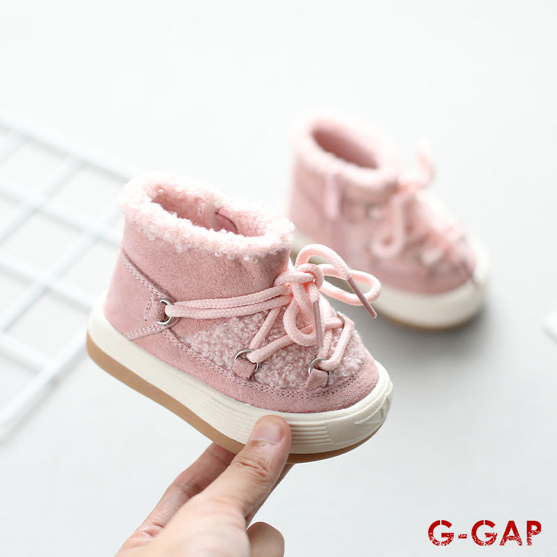 Winter Girls' Infant Snow Boots Plush Warm Cotton Shoes