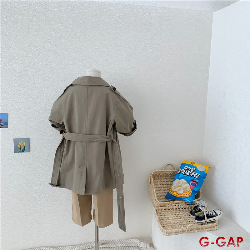 British Style Girls' Mid-Length Jacket