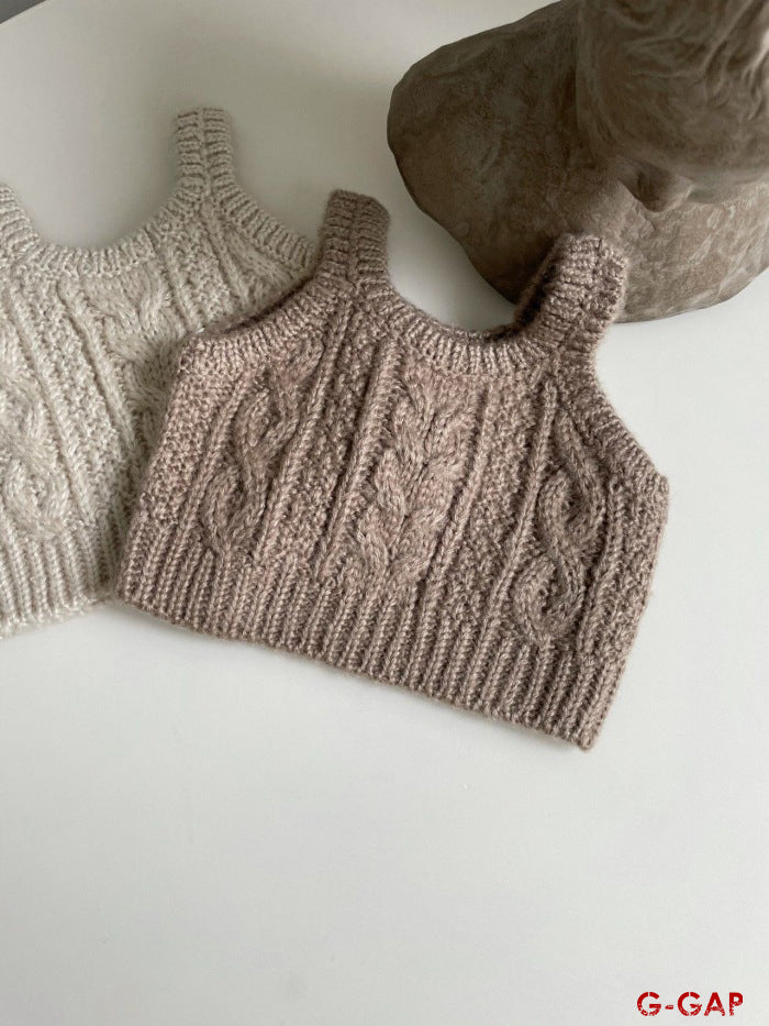 Spring and Autumn Infant Knitted Vest Waistcoat