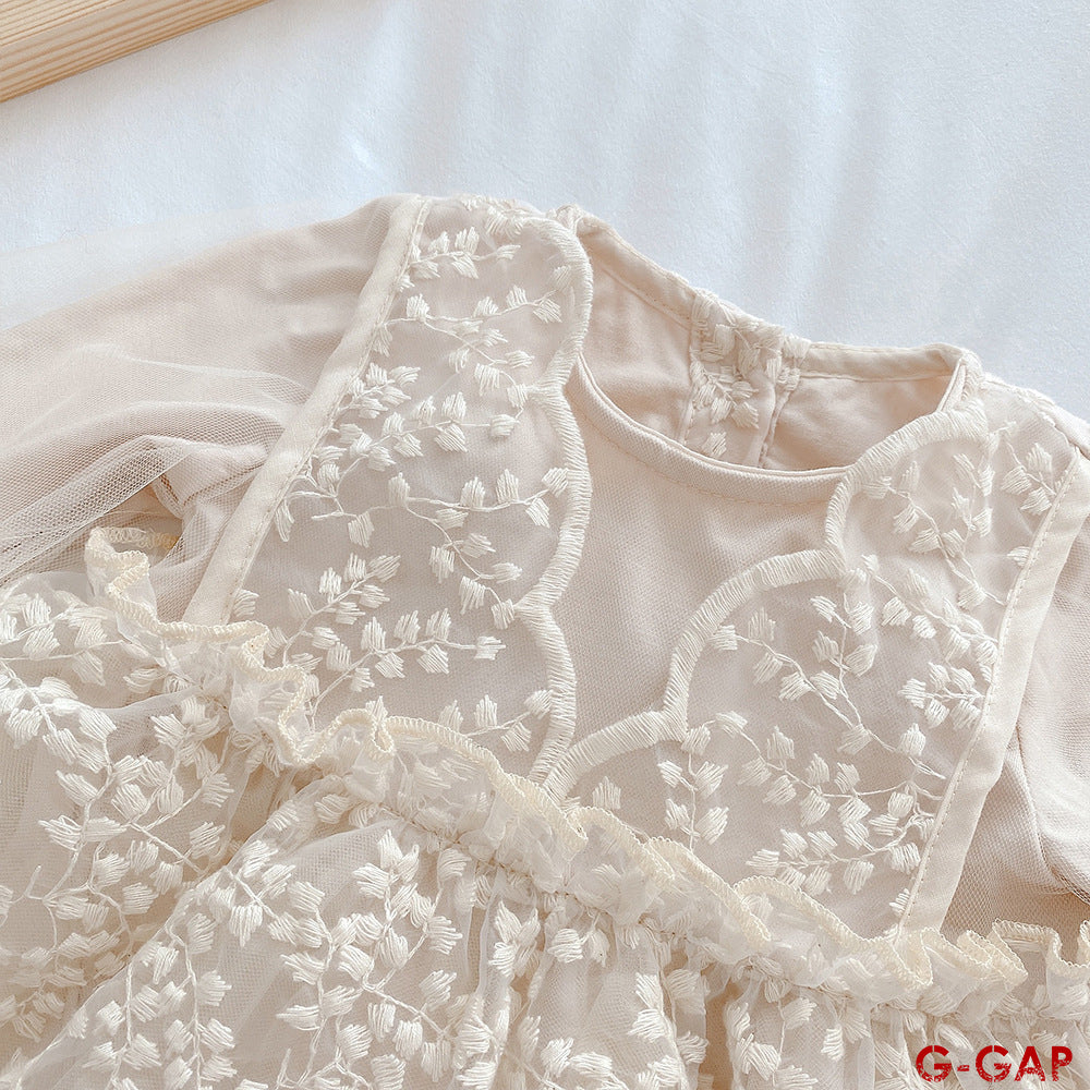 Infant clothes summer baby lace mesh lace Romper + dress