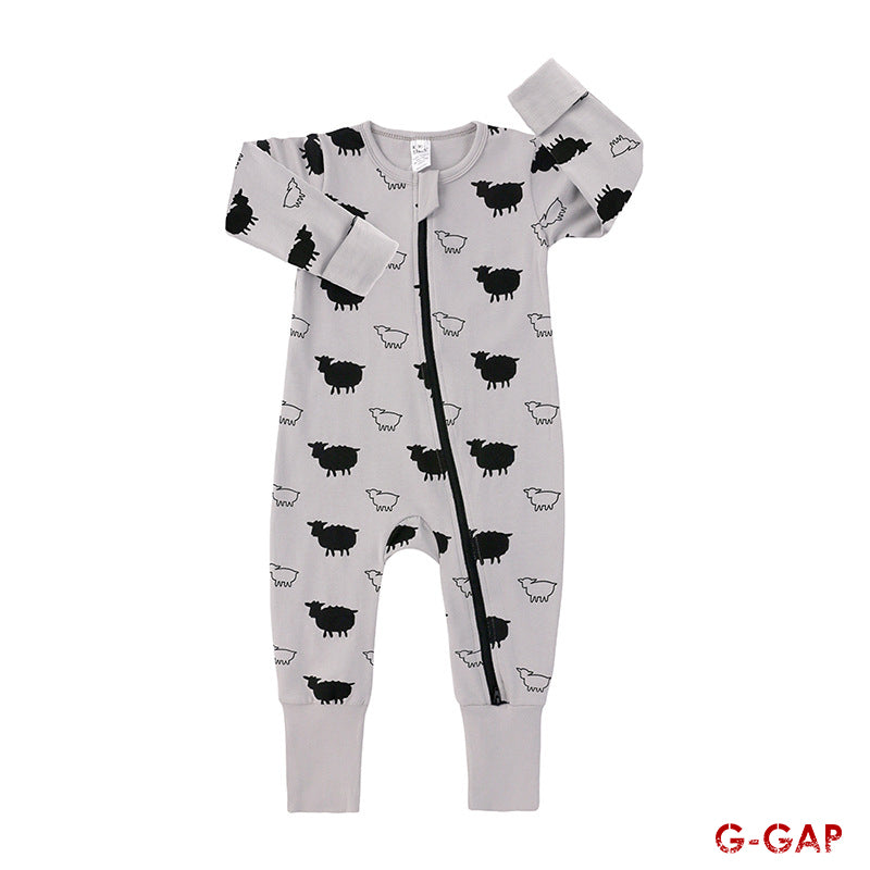 Spring/Autumn Baby Cotton Long Sleeve Zipper Romper