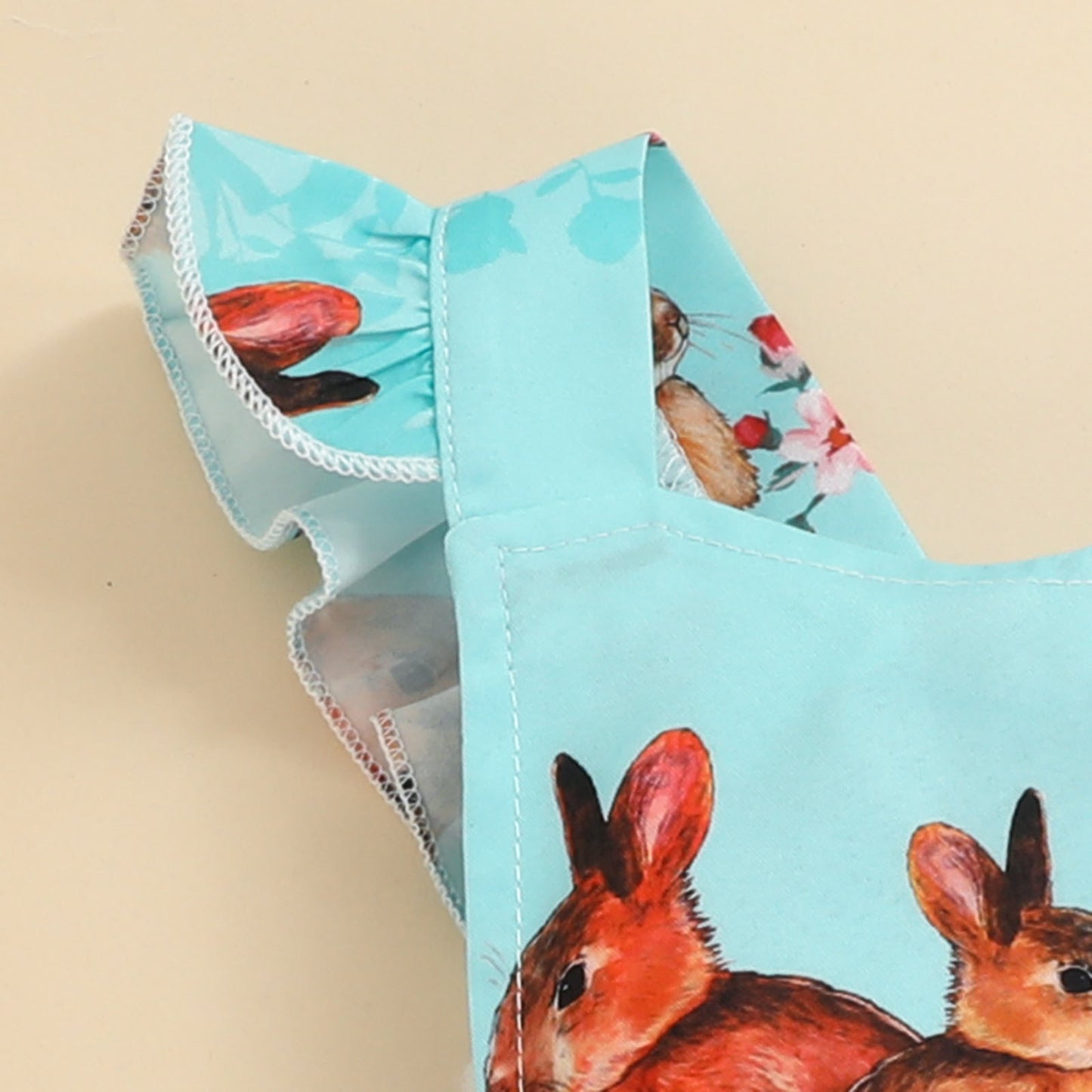 Unisex Lace Bunny Print Romper