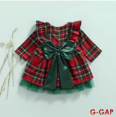 Princess Lattice Bow Christmas Dress