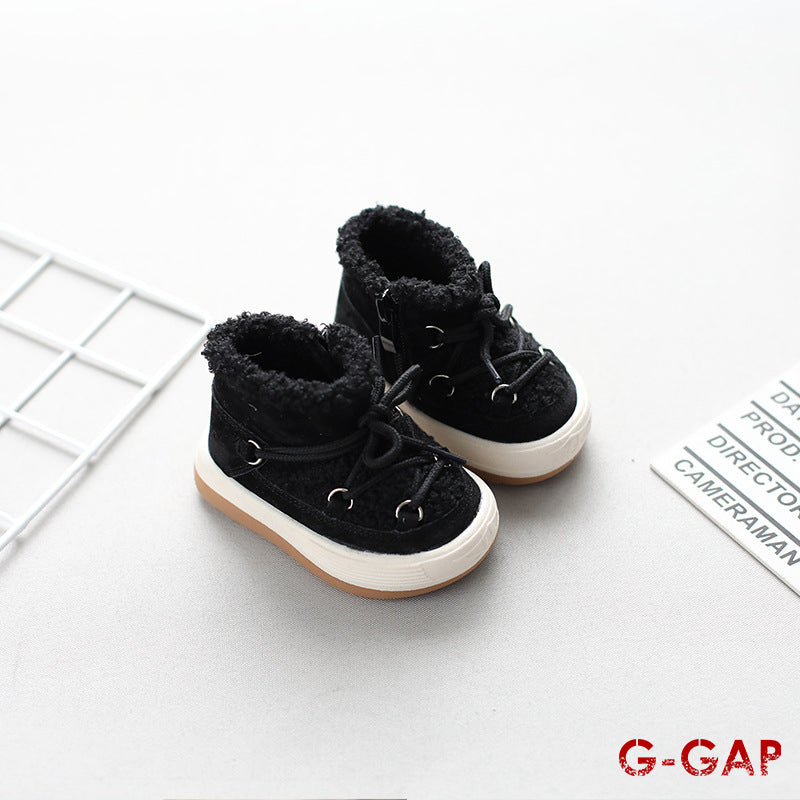 Winter Girls' Infant Snow Boots Plush Warm Cotton Shoes