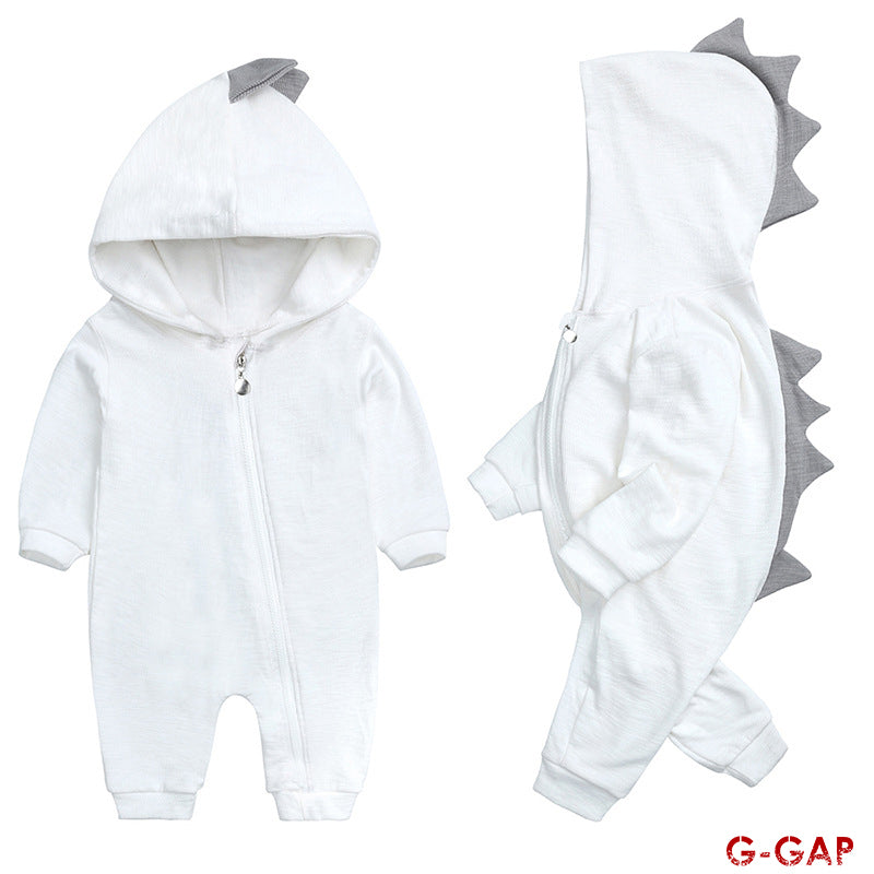 Autumn Cotton Dinosaur Hoodie Baby Jumpsuit