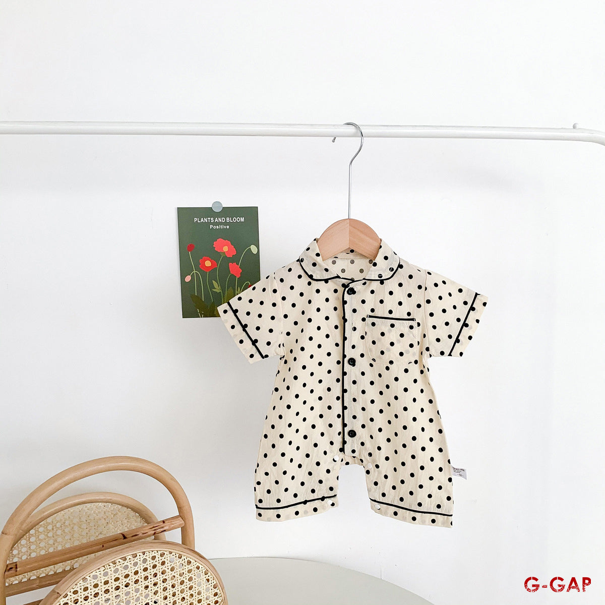 Summer Baby Bear Dot Short Sleeve Jumpsuit