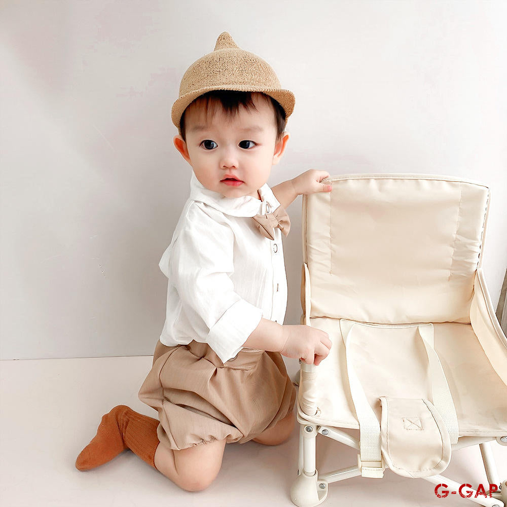 Baby Cotton Long Sleeve Shirt and Shorts Set - Spring and Autumn Gentleman Suit