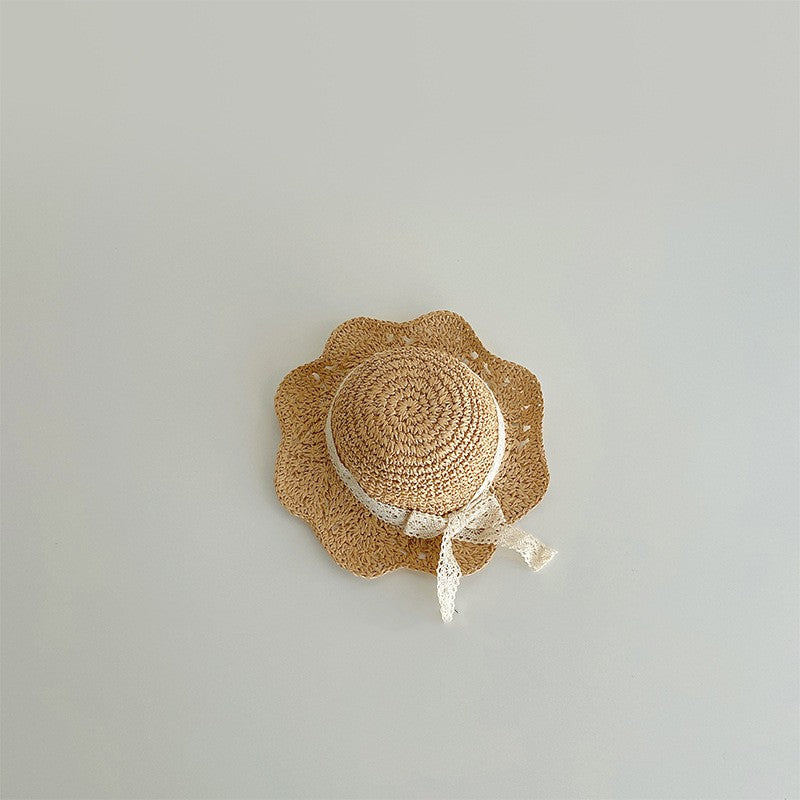 Lace Bow Straw Sun Hat