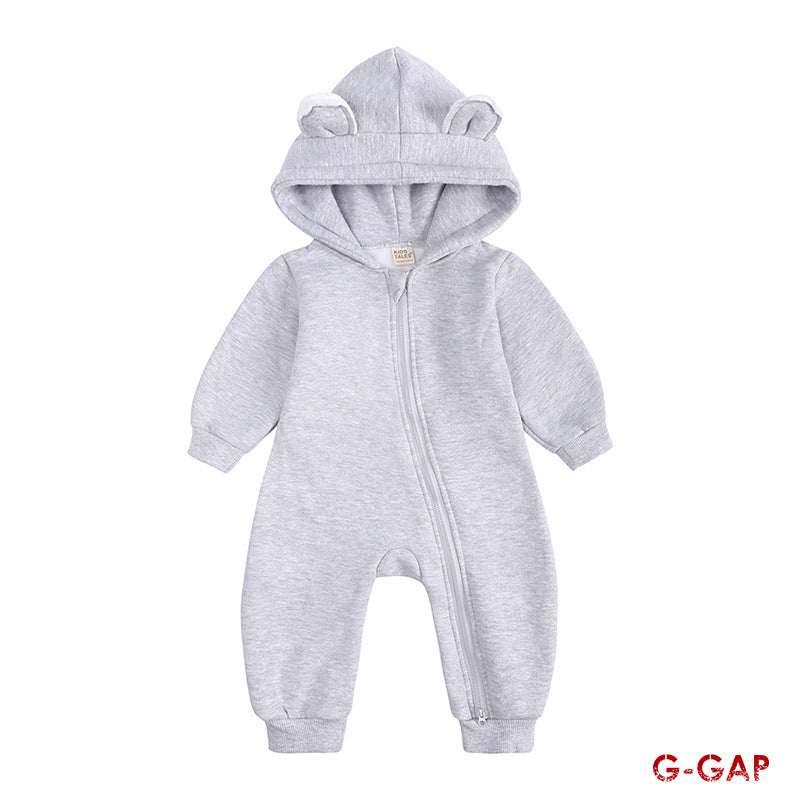 Baby Bodysuit Rompers With Hooded Bear Ears