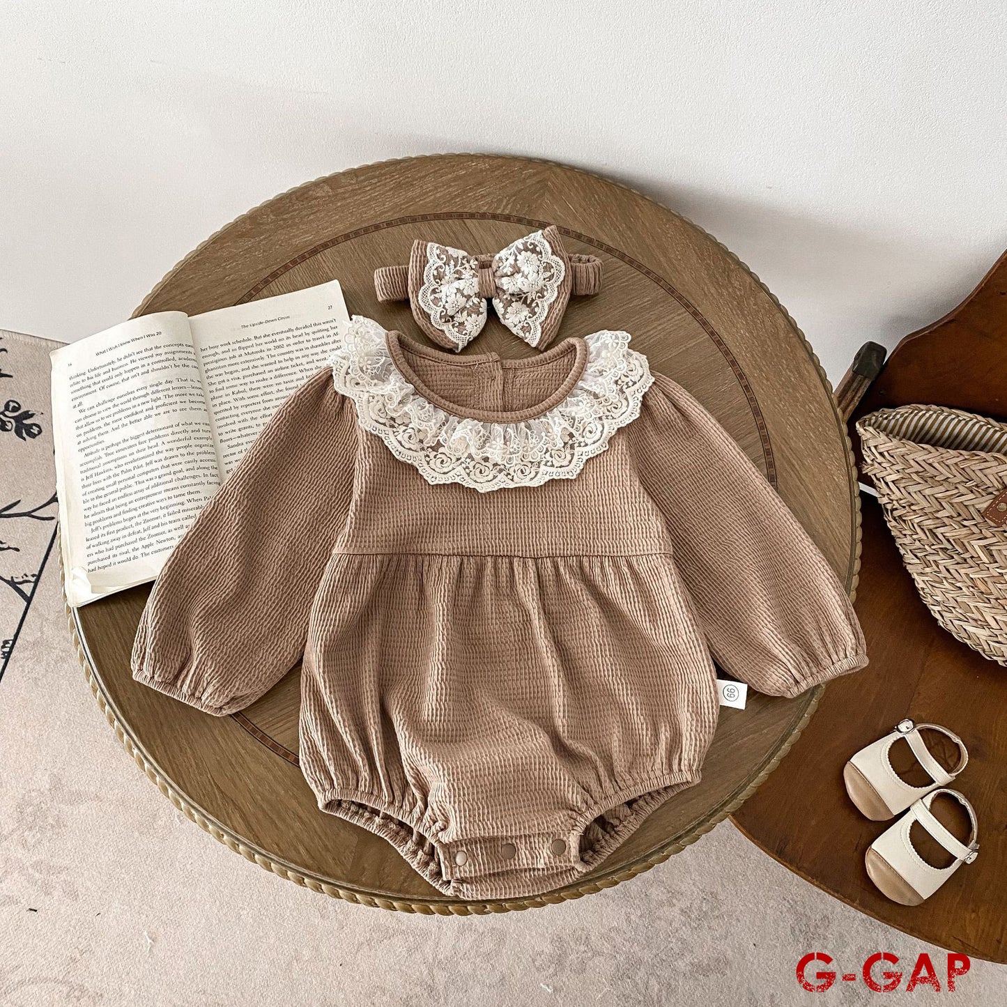 Autumn Newborn Waffle Long Sleeve Romper