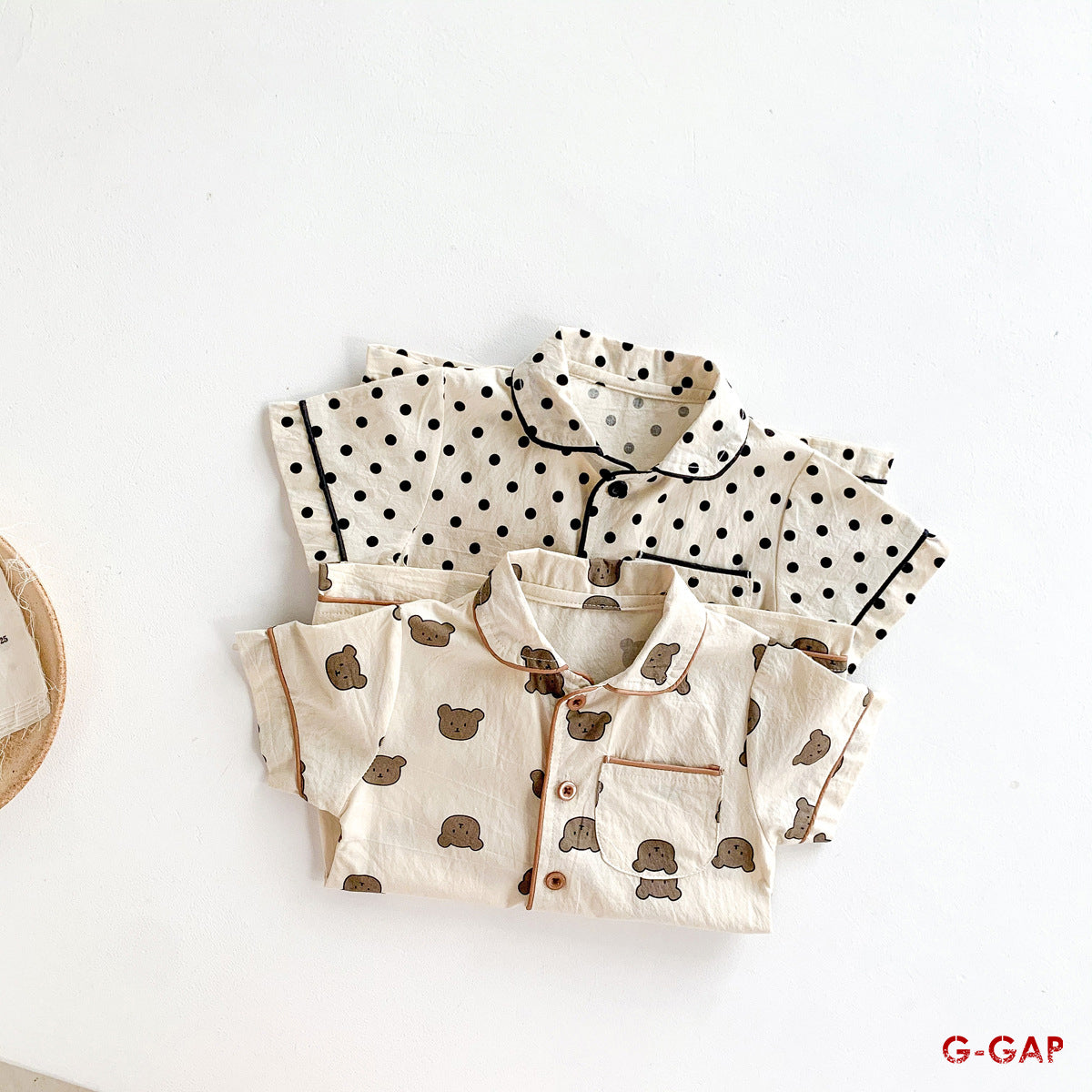 Summer Baby Bear Dot Short Sleeve Jumpsuit