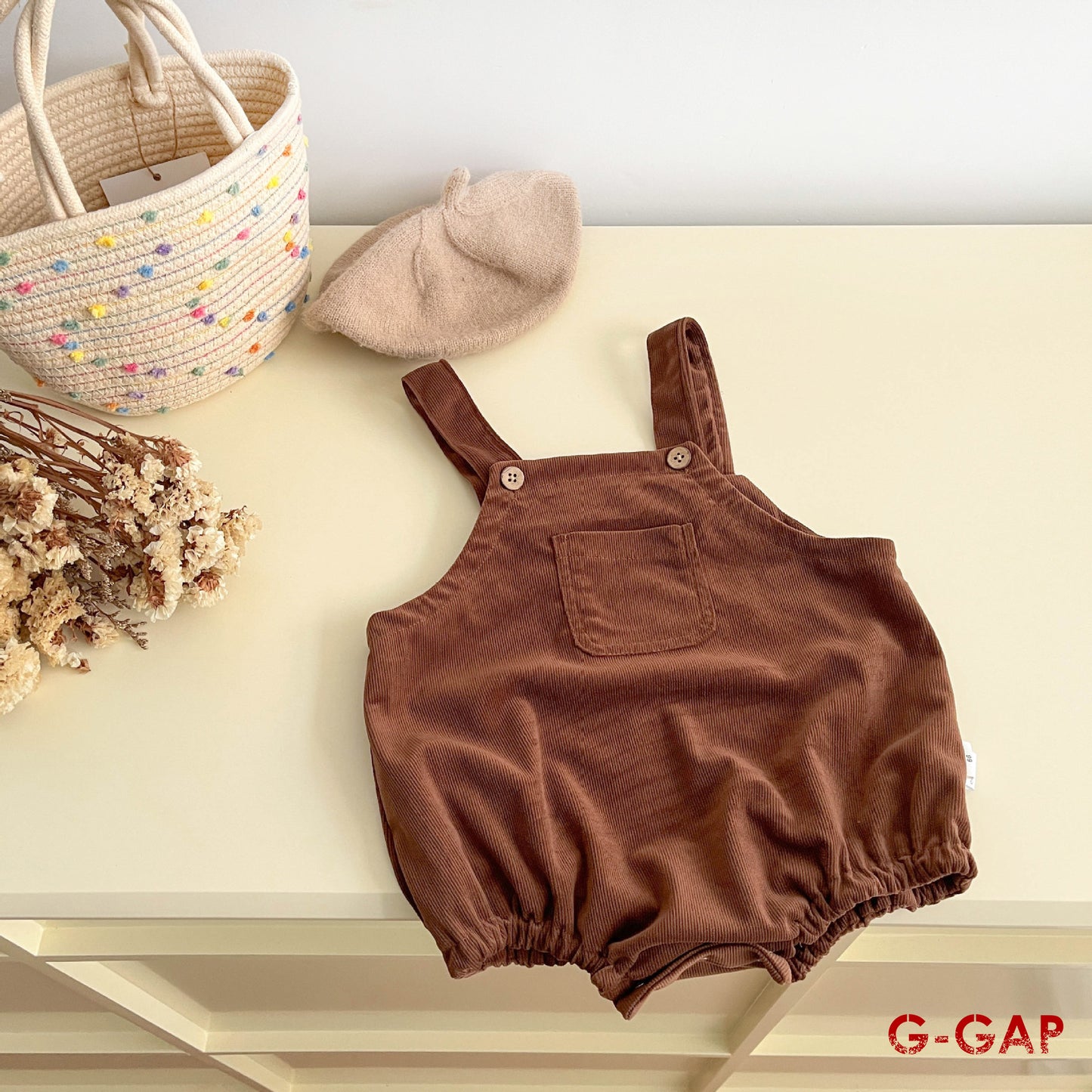 Autumn Infant Girls Long Sleeve Corduroy Romper Set