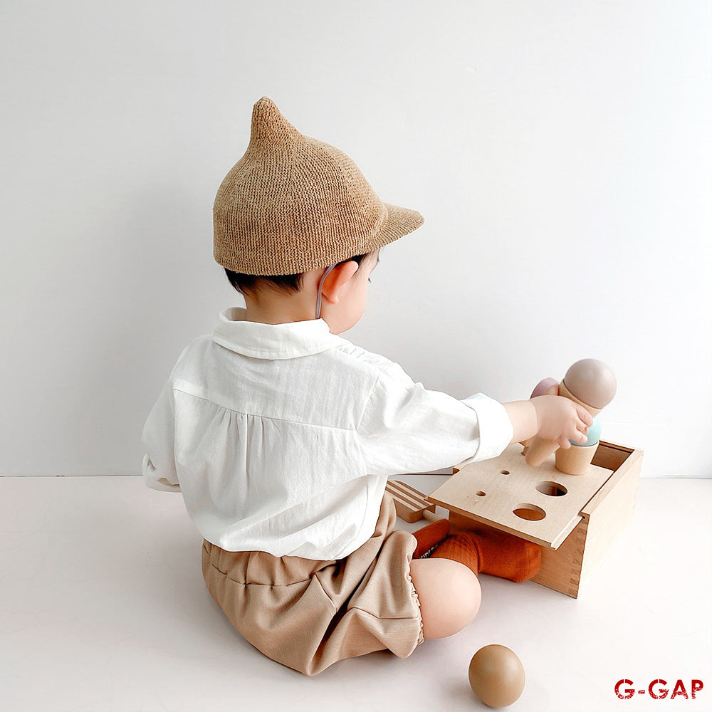 Baby Cotton Long Sleeve Shirt and Shorts Set - Spring and Autumn Gentleman Suit