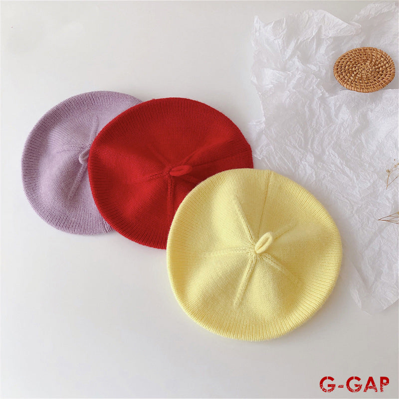 Winter Infant Knit Hat Newborn Cotton Wool Beret