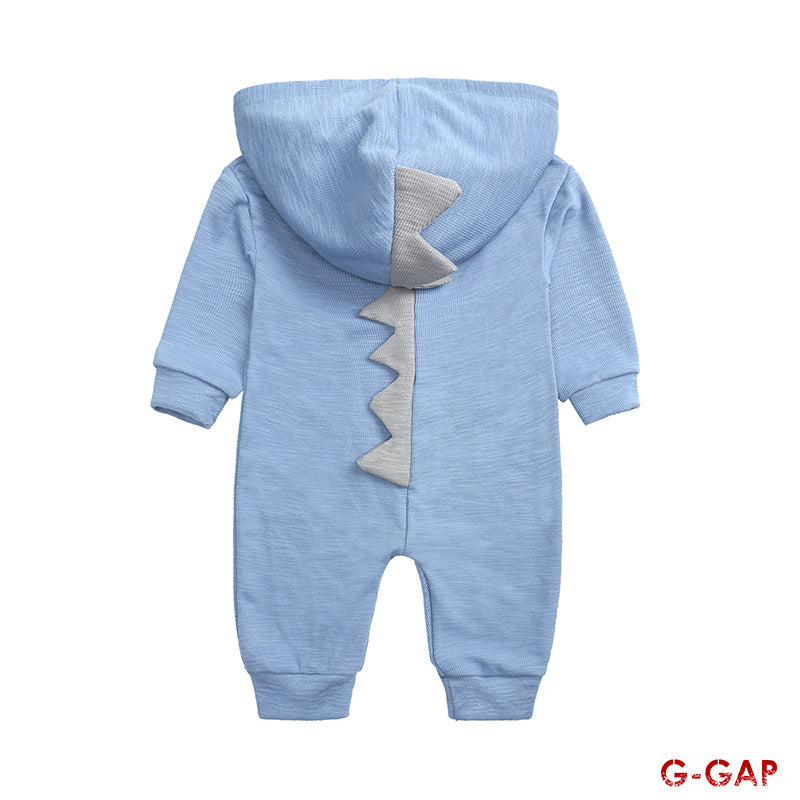 Autumn Cotton Dinosaur Hoodie Baby Jumpsuit